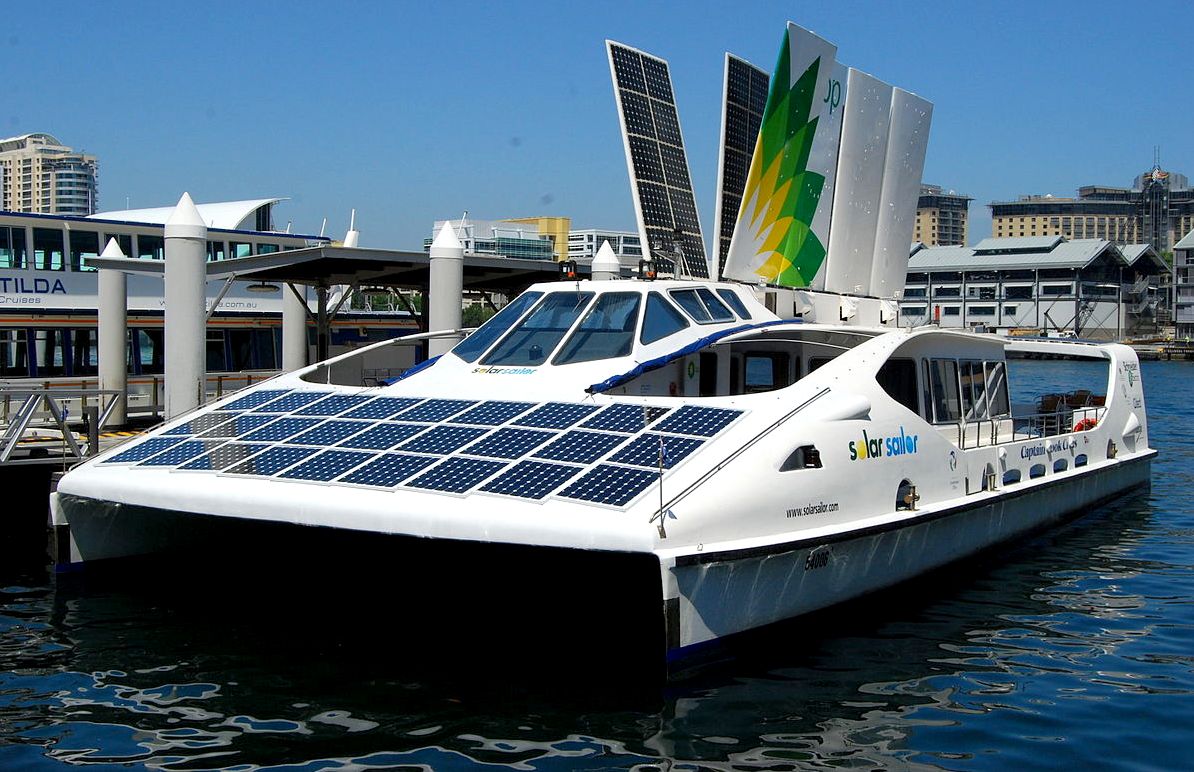 Solar Sailor, BP sponsored passenger ferry, Sydney Harbour, Australia