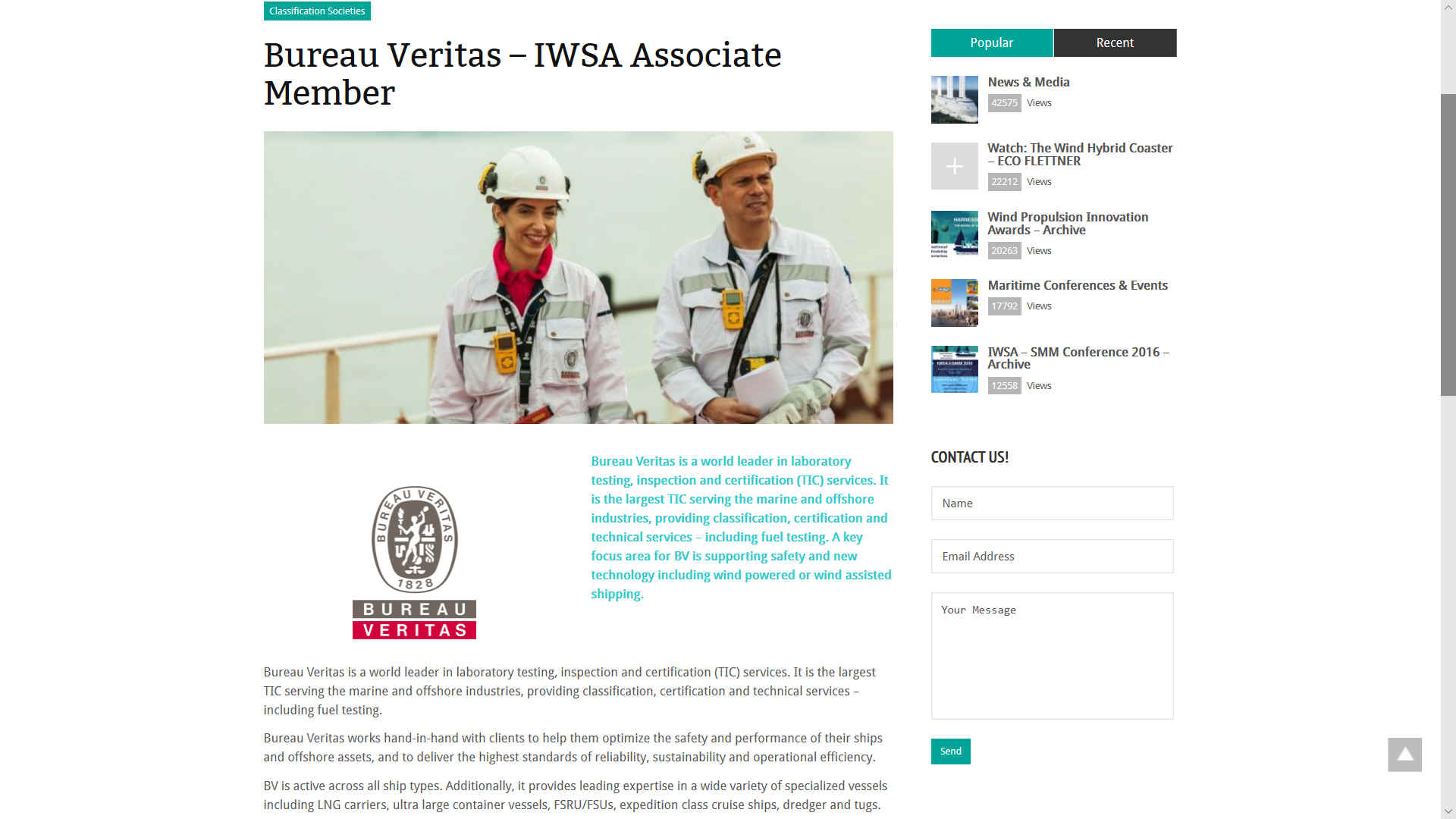 Bureau Veritas is a French classification society