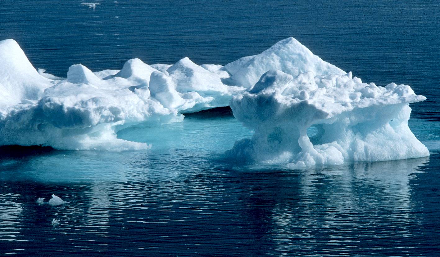 Melting arctic ice caps from global warming